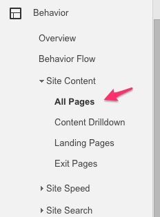 google analytics all pages